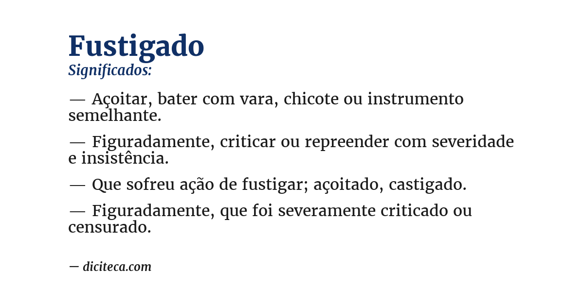 Significado de fustigado