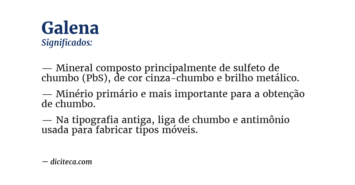 Significado de galena
