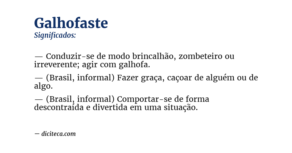 Significado de galhofaste