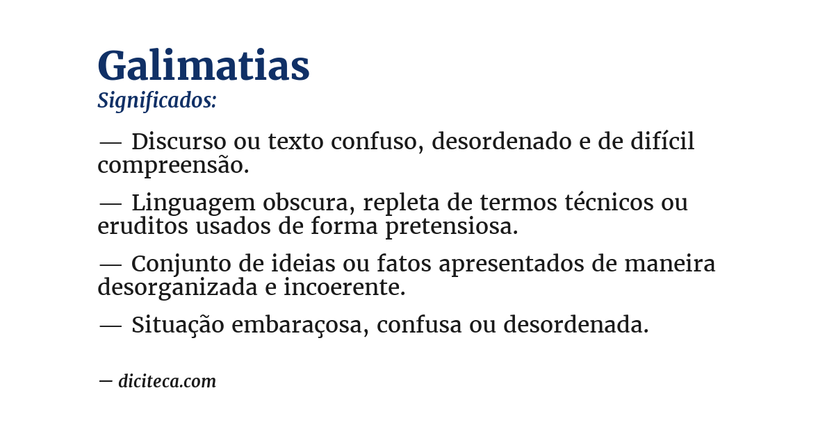 Significado de galimatias