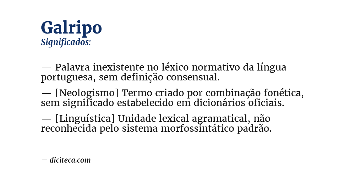 Significado de galripo