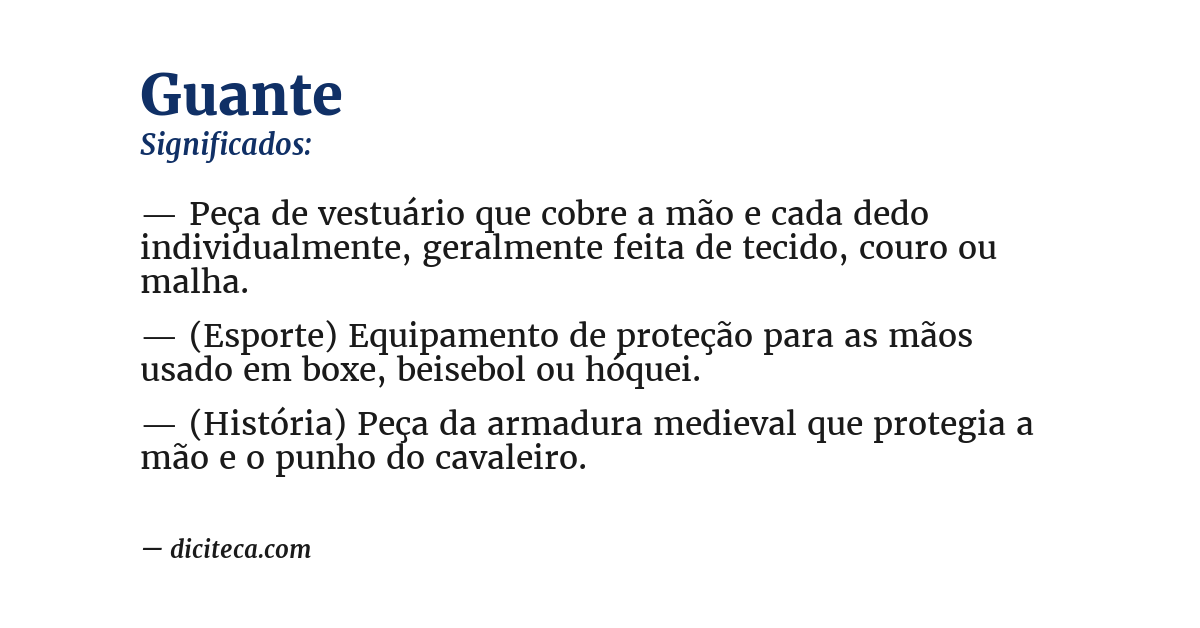 Significado de guante