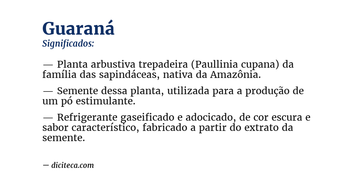 Significado de guaraná