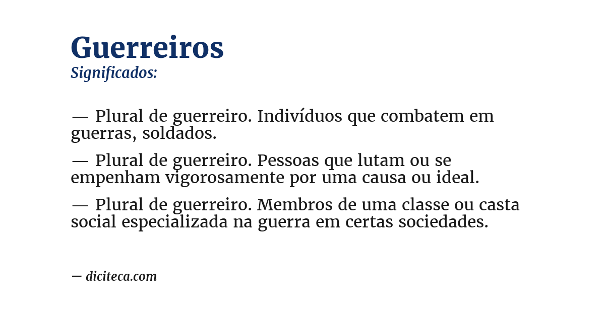 Significado de guerreiros