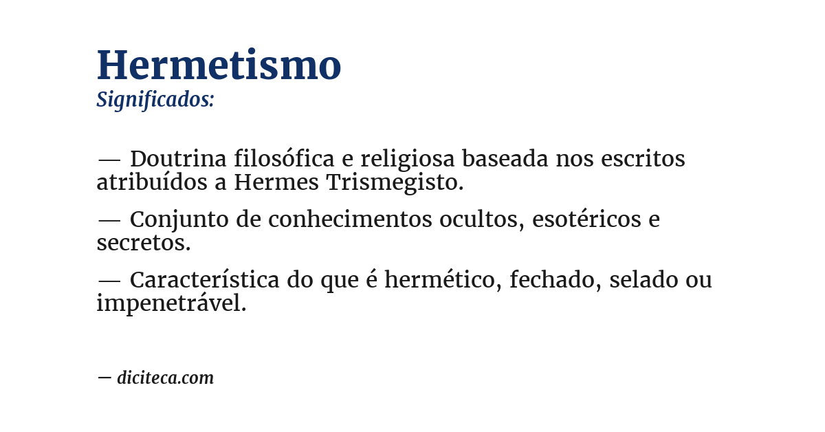 Significado de hermetismo