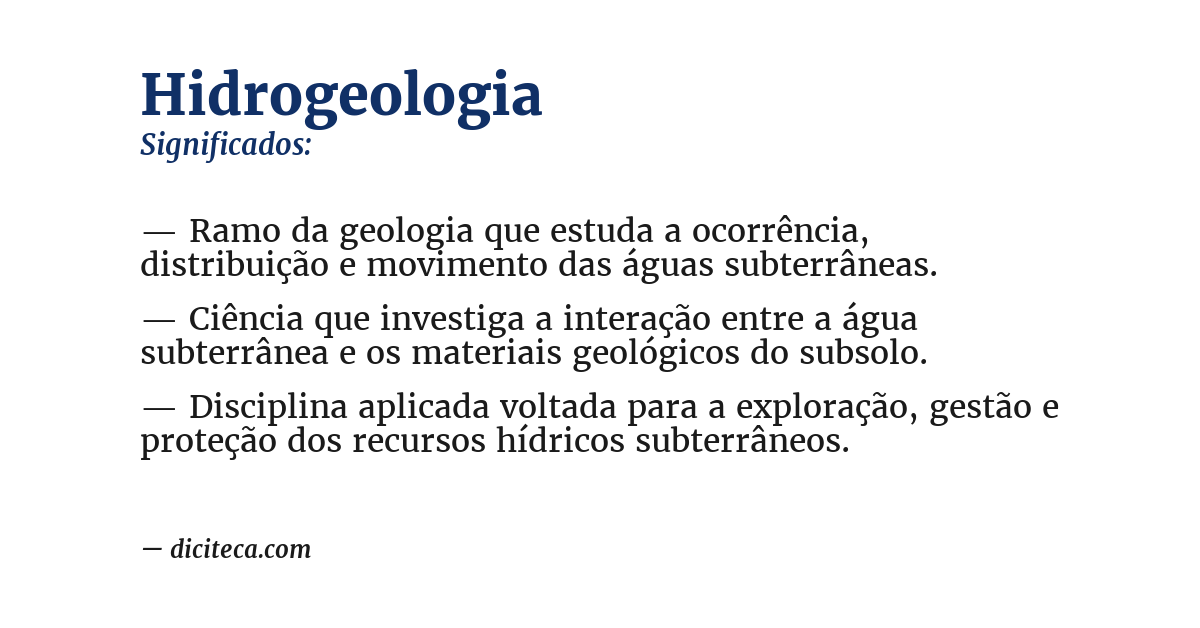 Significado de hidrogeologia
