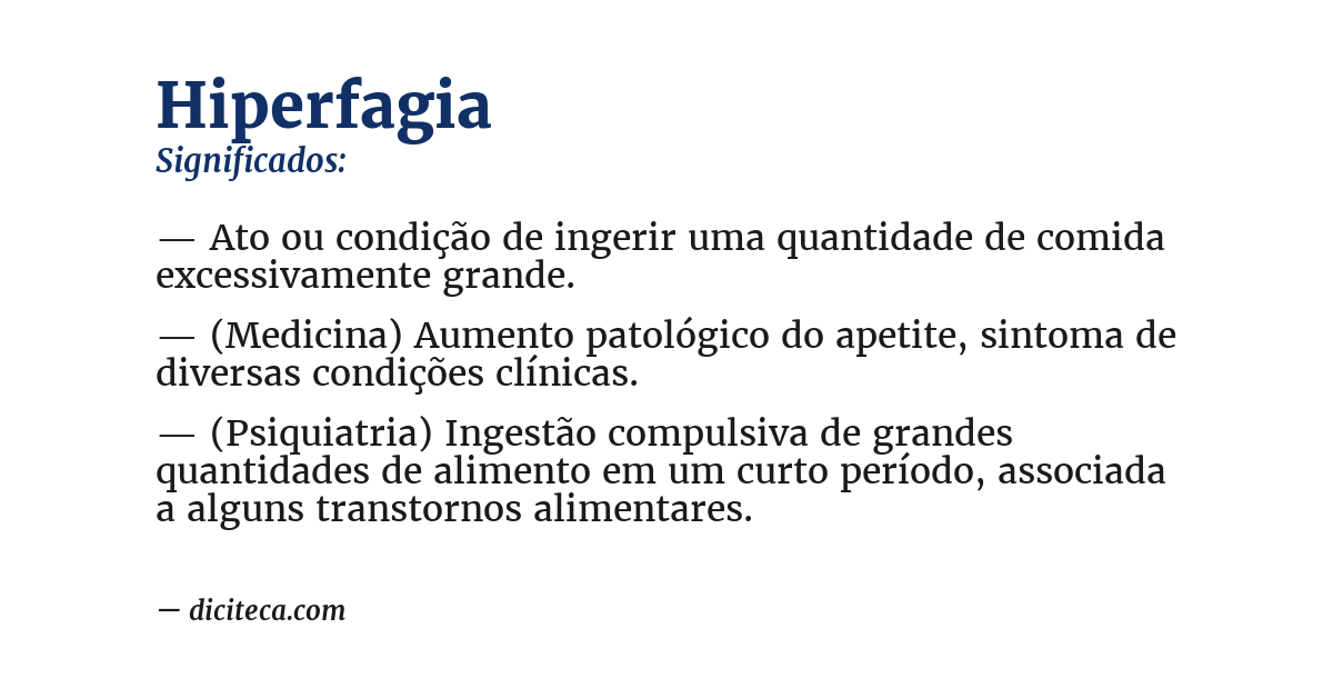 Significado de hiperfagia