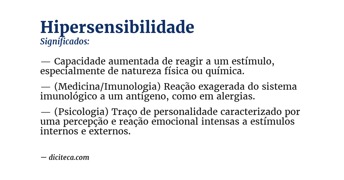 Significado de hipersensibilidade