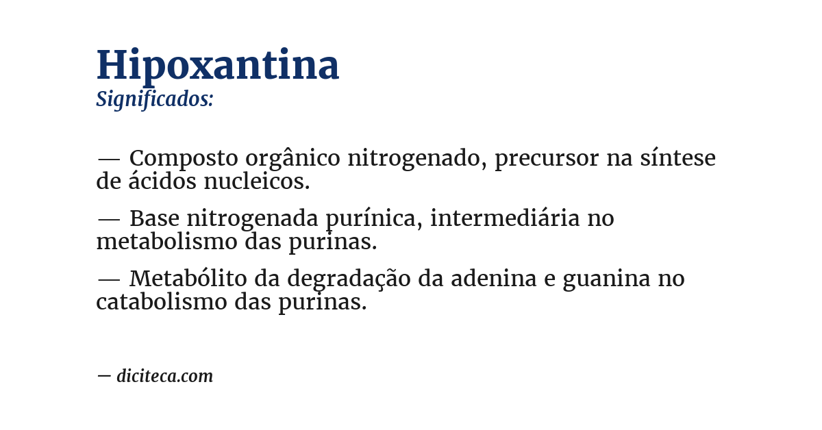 Significado de hipoxantina