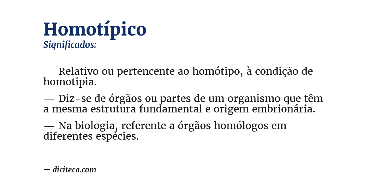 Significado de homotípico