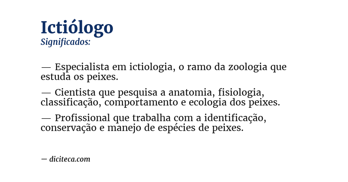 Significado de ictiólogo