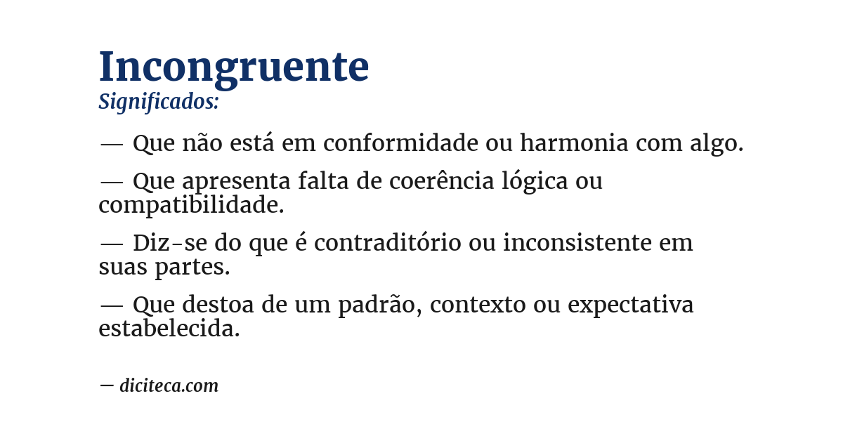 Significado de incongruente