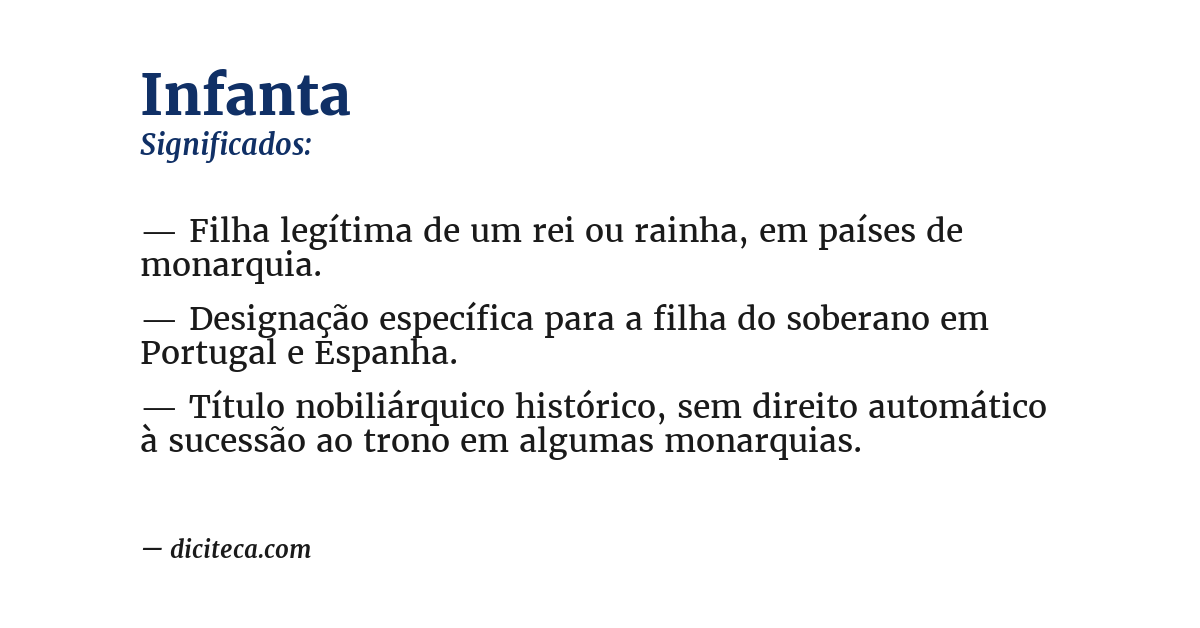 Significado de infanta