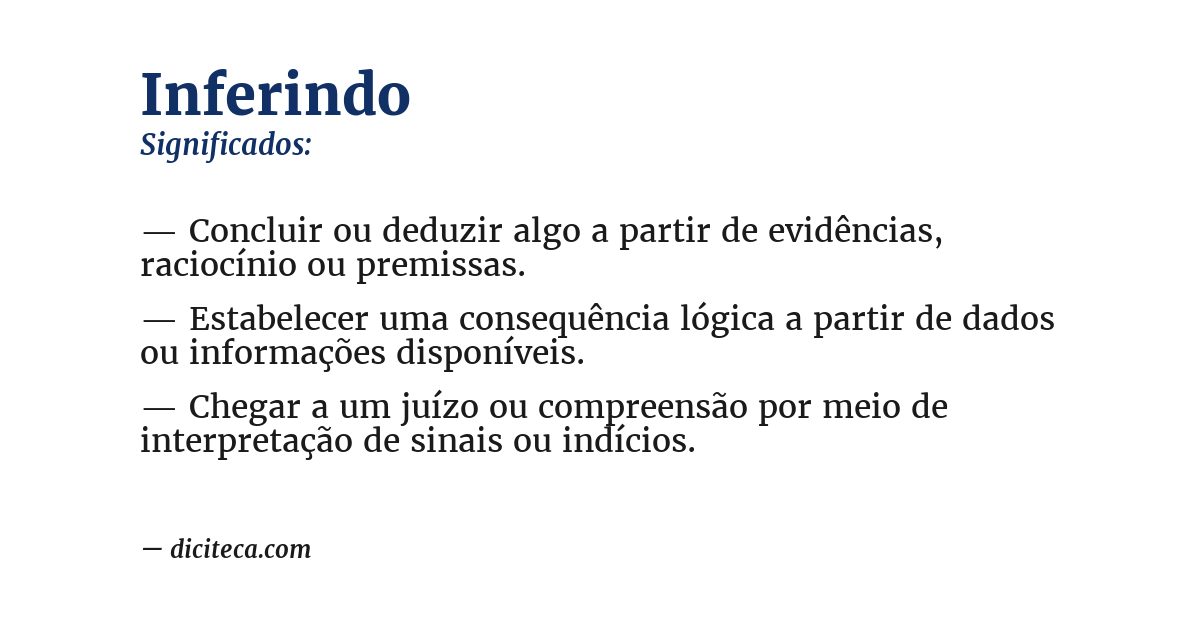 Significado de inferindo