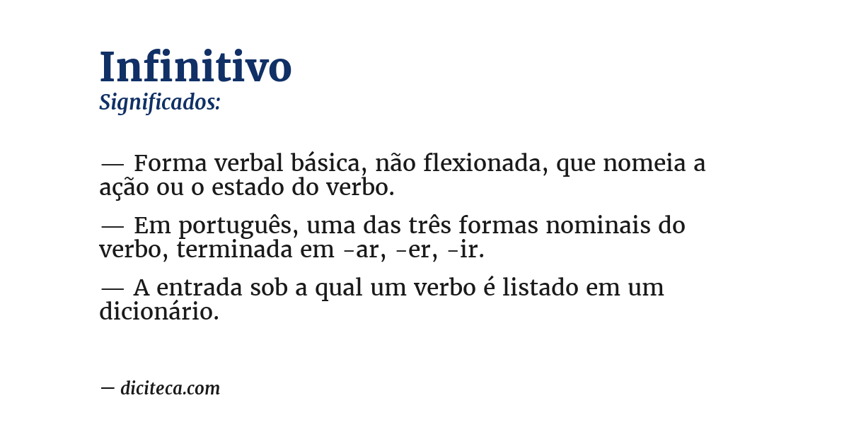 Significado de infinitivo