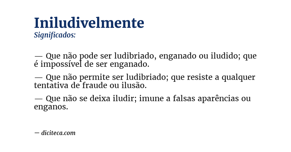 Significado de iniludivelmente