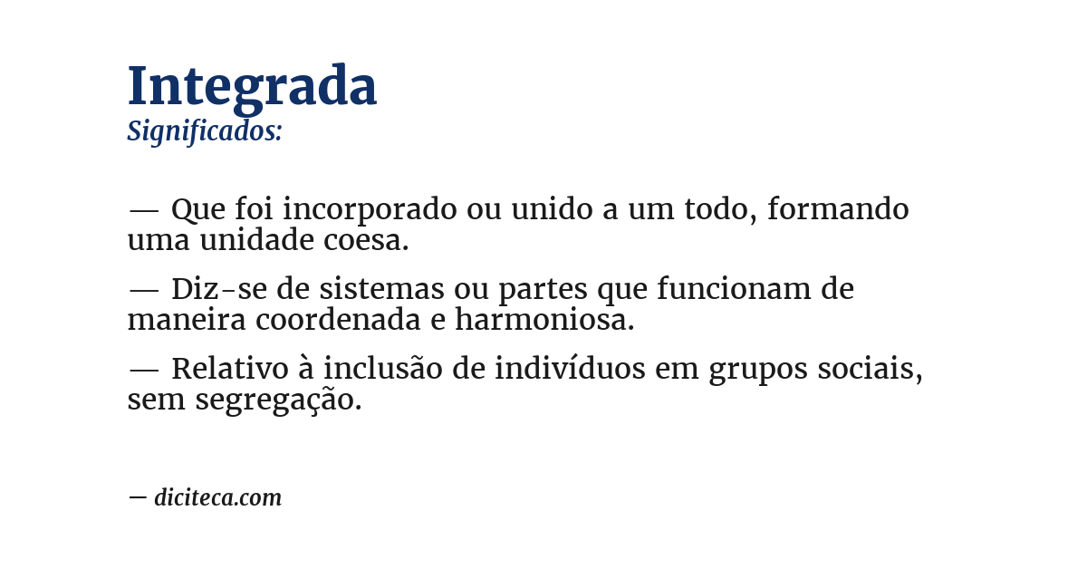 Significado de integrada