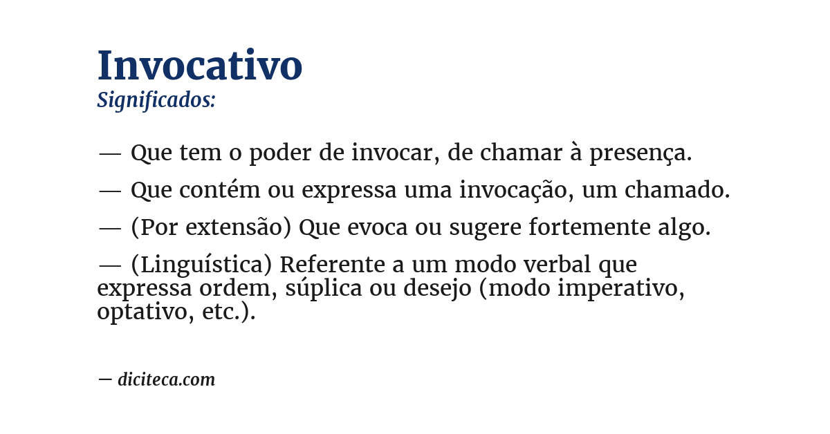 Significado de invocativo