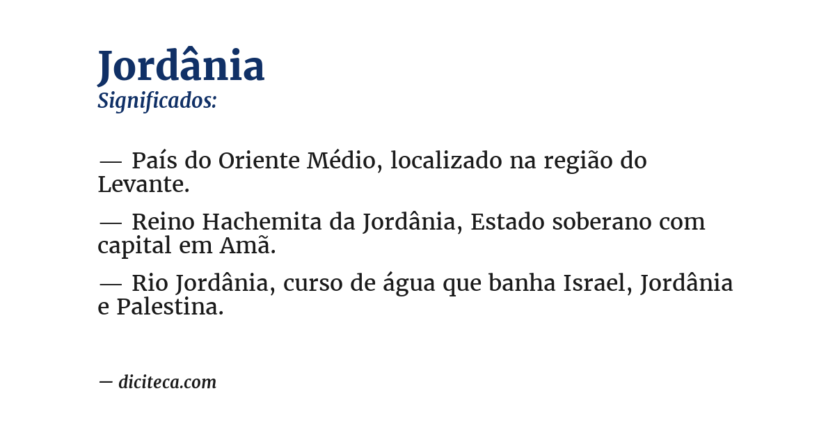 Significado de jordânia