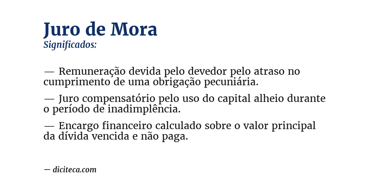 Significado de juro de mora