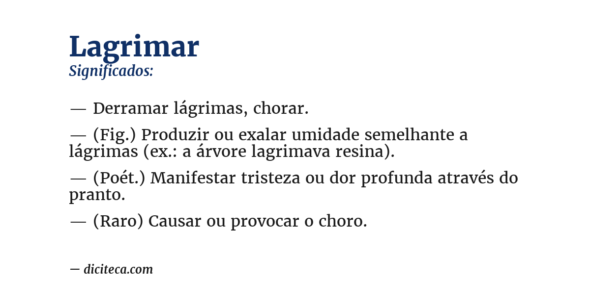 Significado de lagrimar