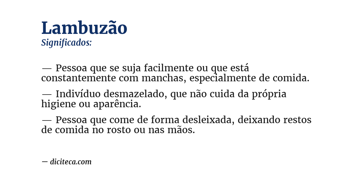 Significado de lambuzão