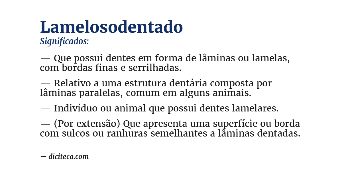 Significado de lamelosodentado