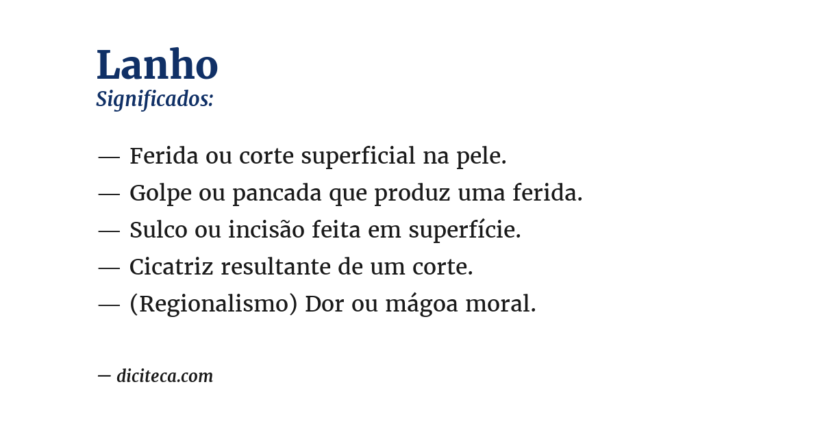 Significado de lanho