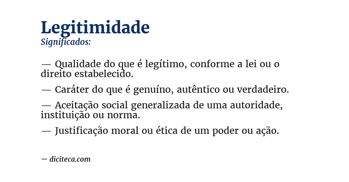 Significado de legitimidade