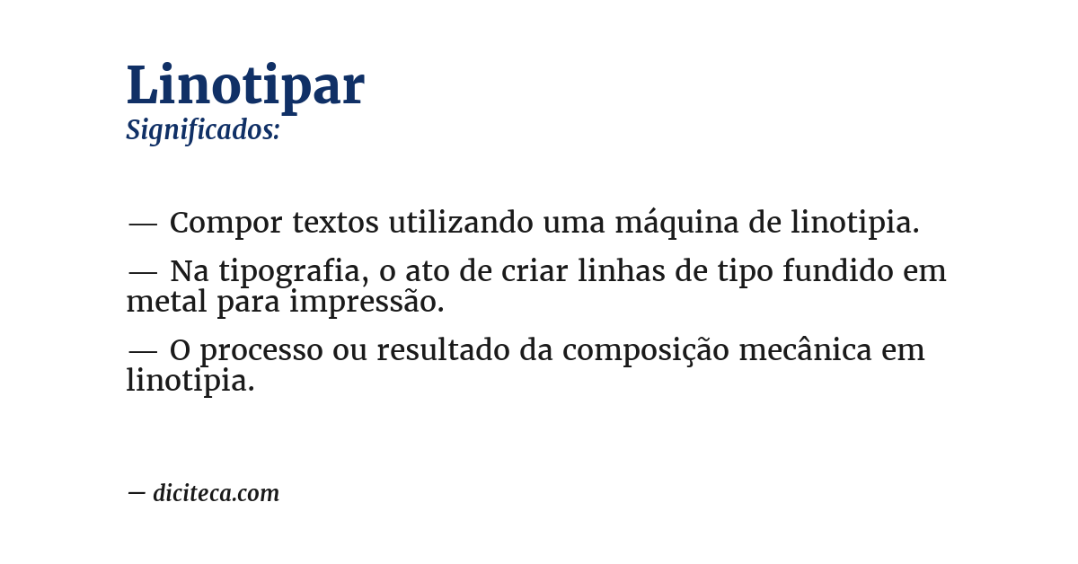 Significado de linotipar