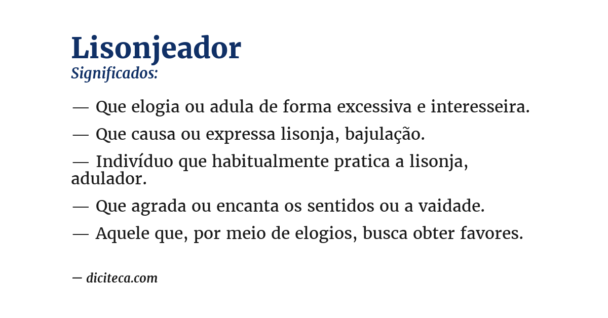 Significado de lisonjeador