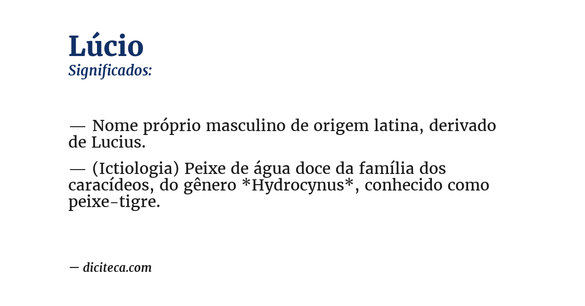 Significado de lúcio