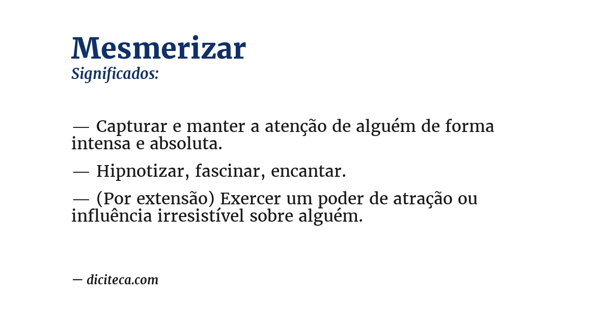 Significado de mesmerizar