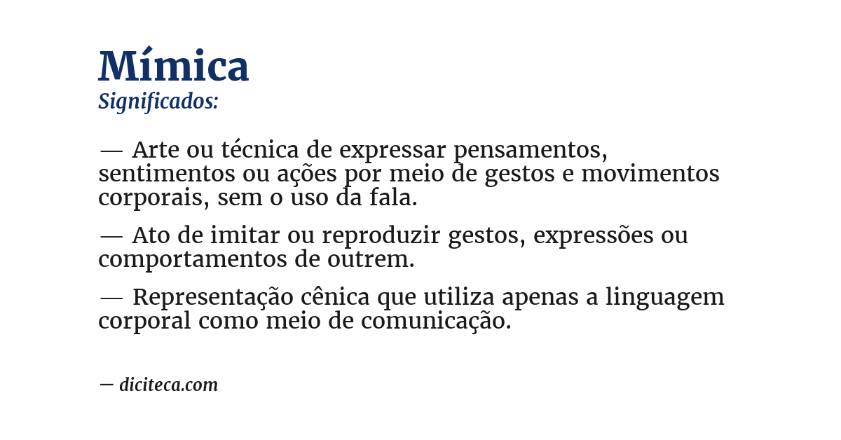 Significado de mímica