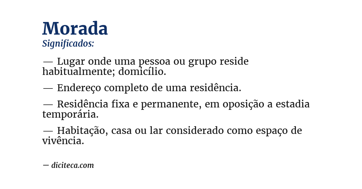 Significado de morada