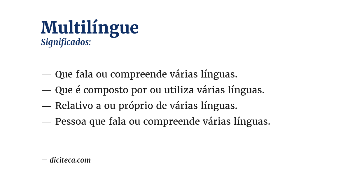 Significado de multilíngue
