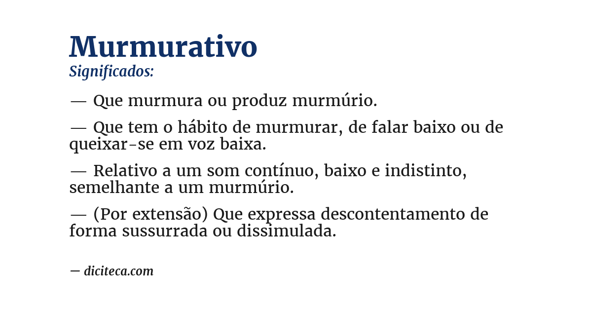 Significado de murmurativo