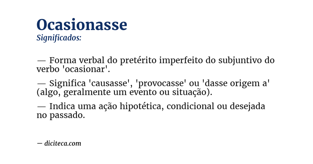Significado de ocasionasse