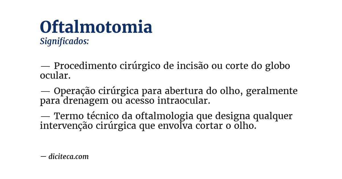 Significado de oftalmotomia