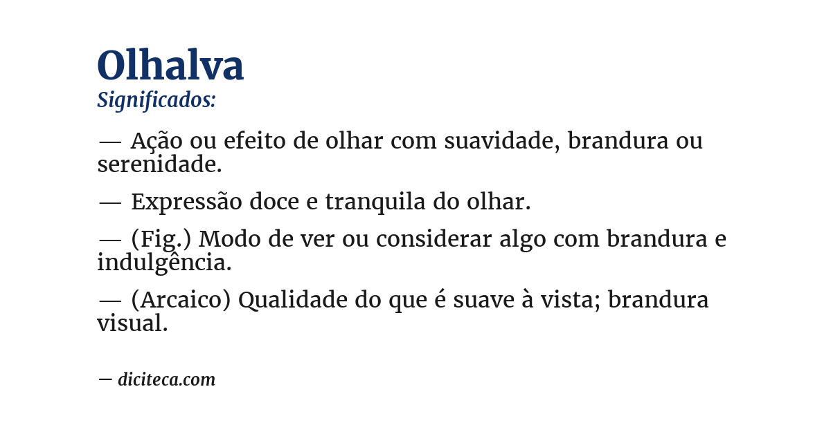 Significado de olhalva
