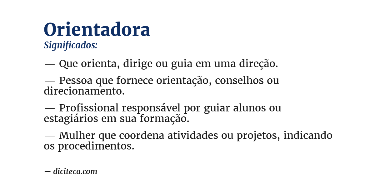 Significado de orientadora
