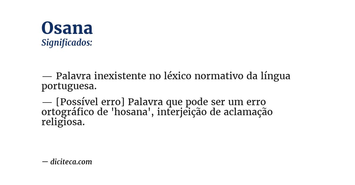 Significado de osana
