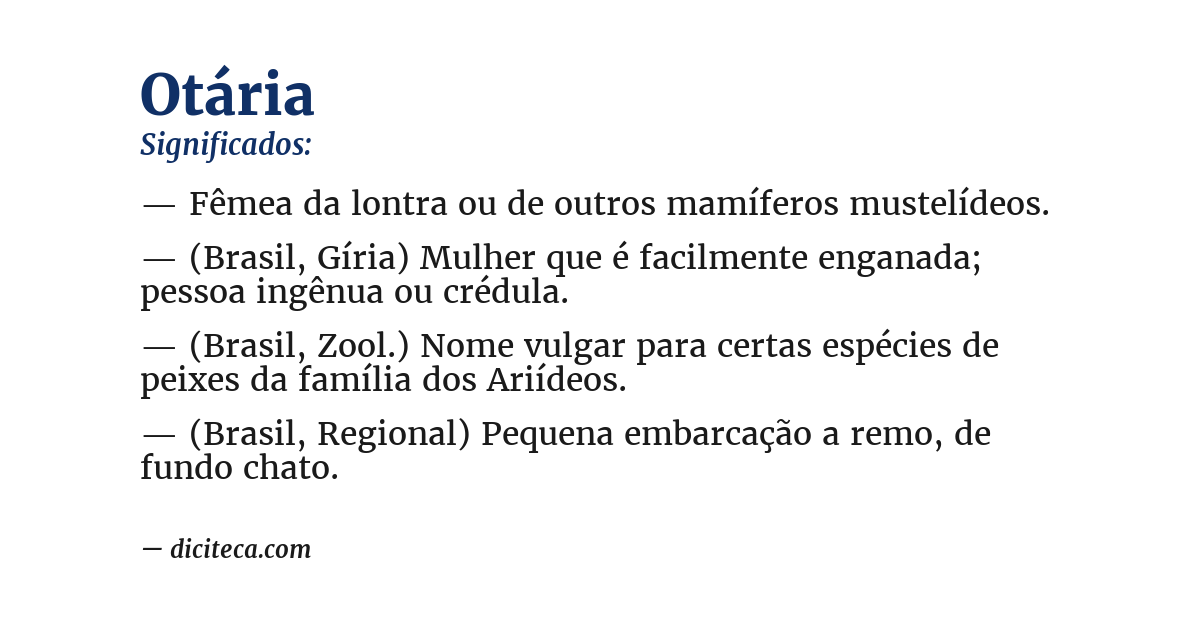 Significado de otária