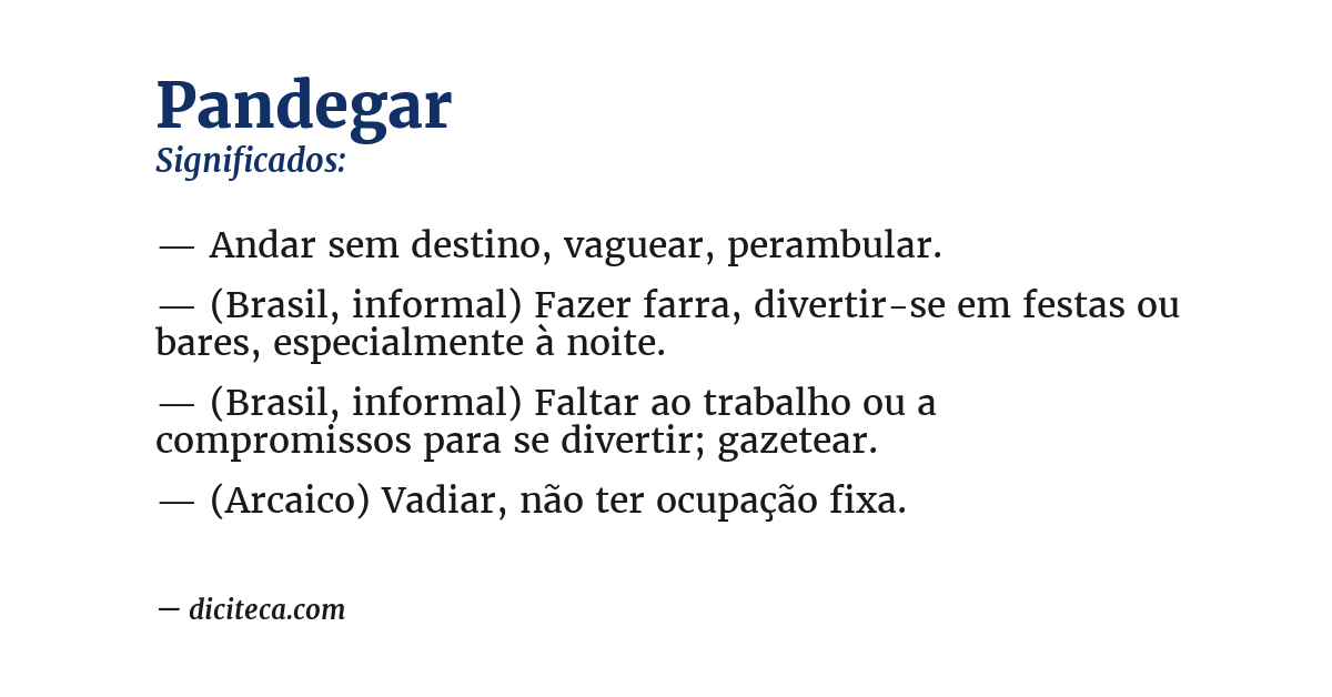 Significado de pandegar
