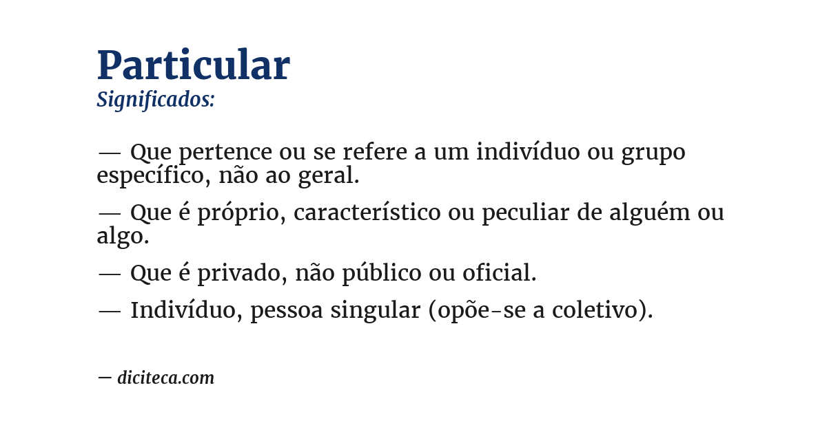 Significado de particular