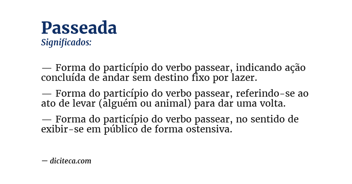 Significado de passeada