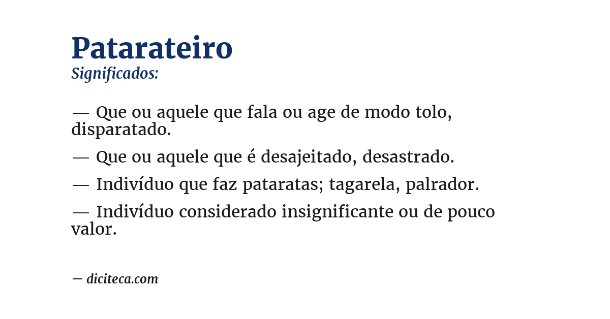 Significado de patarateiro