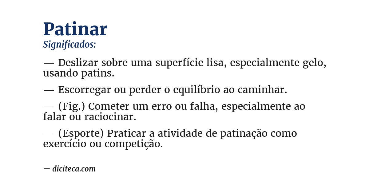 Significado de patinar