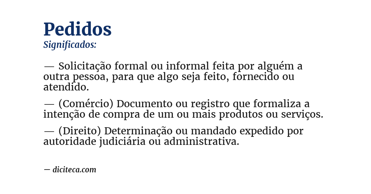 Significado de pedidos