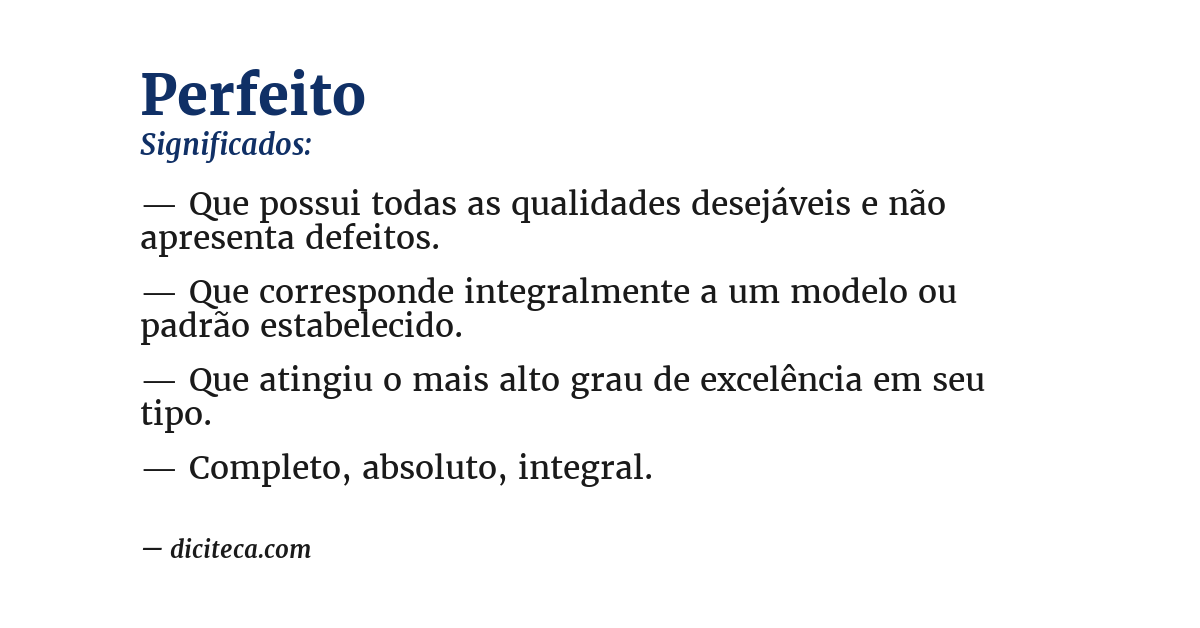 Significado de perfeito